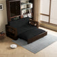 3-in-1 Convertible Sleeper Sofa Bed,Modern Velvet Loveseat Couch with Pull Out Bed,Small Love Seat Futon Sofa Bed with Convertible Office Desk,Black