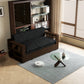 3-in-1 Convertible Sleeper Sofa Bed,Modern Velvet Loveseat Couch with Pull Out Bed,Small Love Seat Futon Sofa Bed with Convertible Office Desk,Black