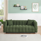 Green teddy fleece sofa 80 "discharge in living room bedroom with two throw pillows hardware foot support