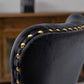 A&A Furniture Office Chair,Velvet Upholstered Tufted Button Home Office Chair with Golden Metal Base,Adjustable Desk Chair Swivel Office Chair (Black)