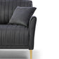Mid-Century Tufted 3-Seat Sofa Couch for Living Room, Office, Apartment, Dorm, Studio and Small Space, 3 Pillows Included (Black)