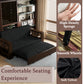 3-in-1 Convertible Sleeper Sofa Bed,Modern Velvet Loveseat Couch with Pull Out Bed,Small Love Seat Futon Sofa Bed with Convertible Office Desk,Black